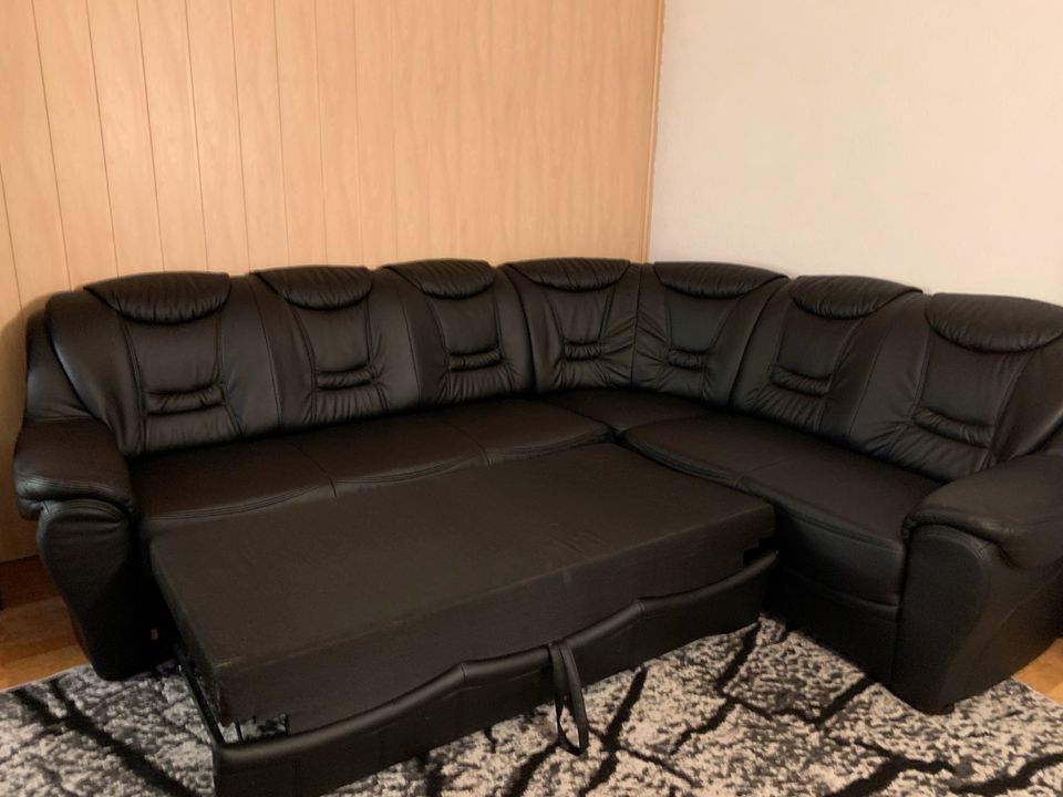 Ledersofa zu verkaufen. Schwarzes Sofa. sit&more Ecksofa «Bansin» in Greiz