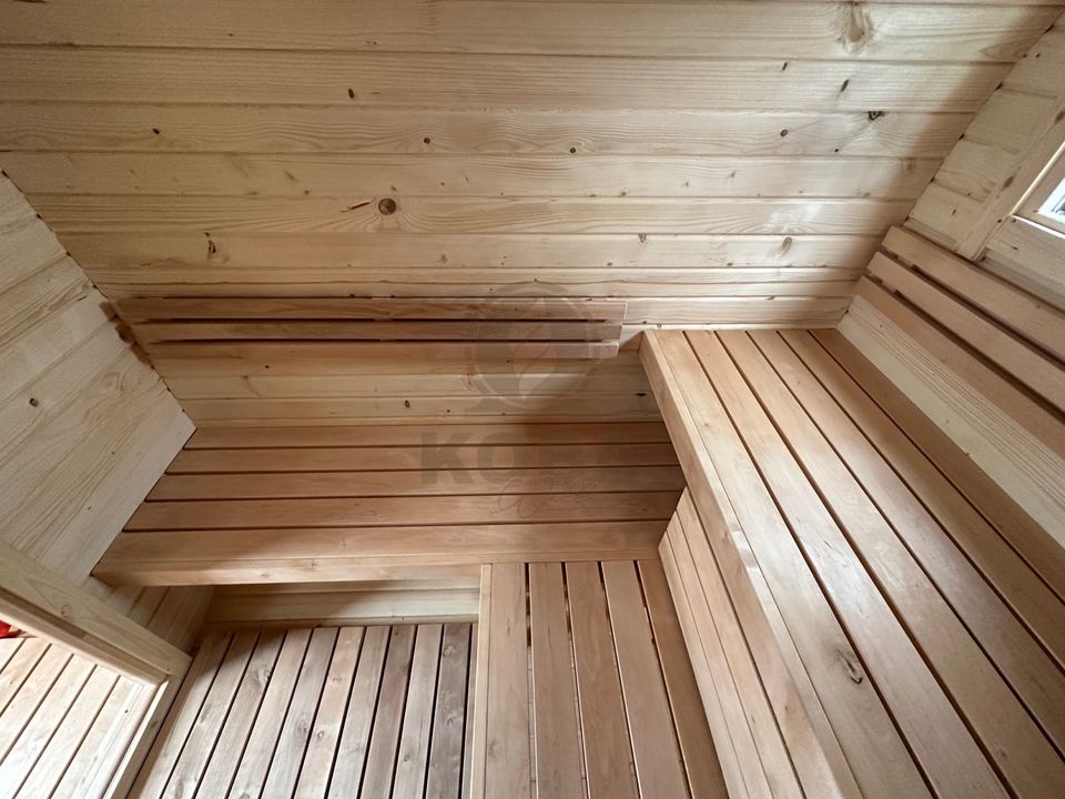 Quadro Sauna | 3,5 m Gartensauna | Außensauna mit. Vorraum in Eichenzell