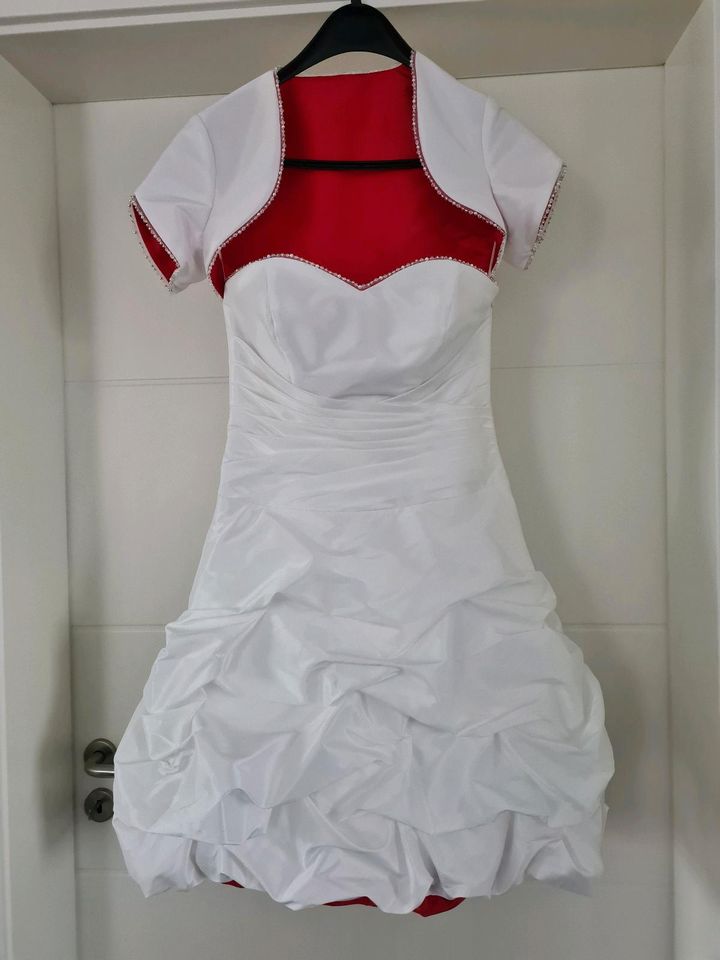 Brautkleid Wendekleid Coctailkleid Hochzeitskleid weiß rot 38 NEU in Jülich