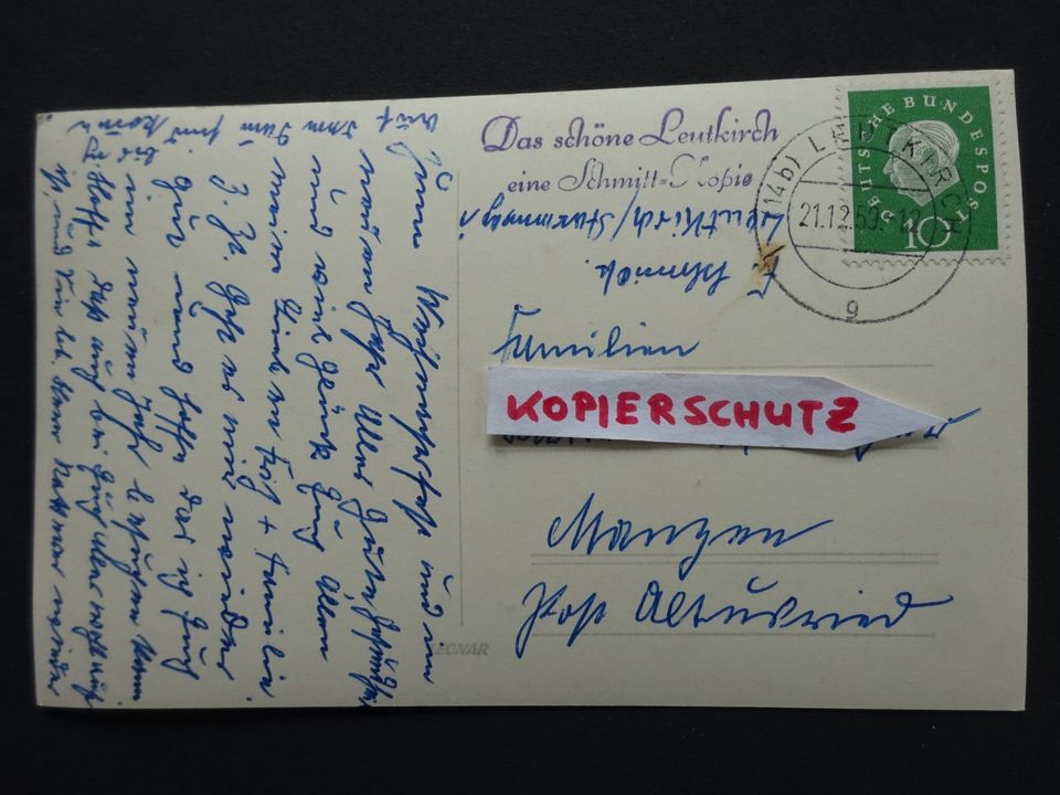 AK Ansichtskarte Leutkirch Allgäu - Postkarte gelaufen 1959 in Kempten