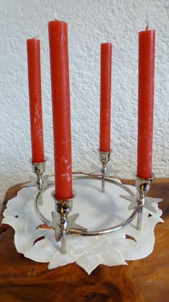 4 flammiger Kerzenständer Adventskranzständer *Edelmetall glanz* in Forchheim