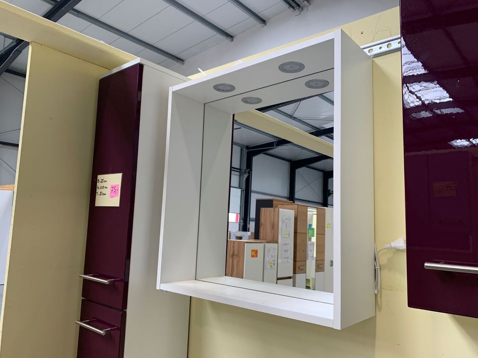 ⭐Badspiegel 60 cm mit 2x Touch LED-Einbauleuchten und Ablage - Wandspiegel - Spiegel - Badmöbel ● D&D Möbel⭐ in Hamm