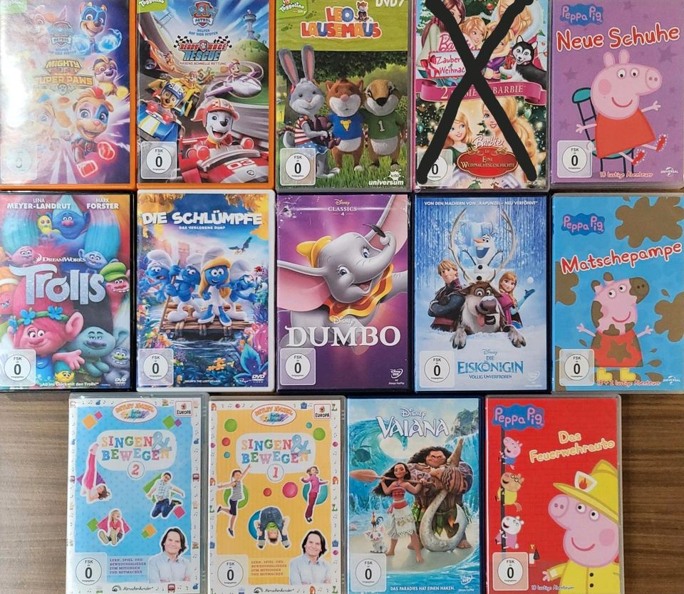 Kinder DVD´s Filme Peppa Pig, Paw Patrol, Eiskönigin, Dumbo in Ratshausen