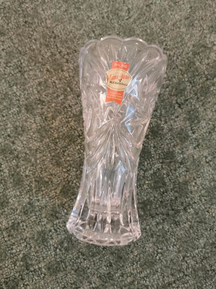 Blumenvase Kristallglas 16cm hoch transparent in Müglitz