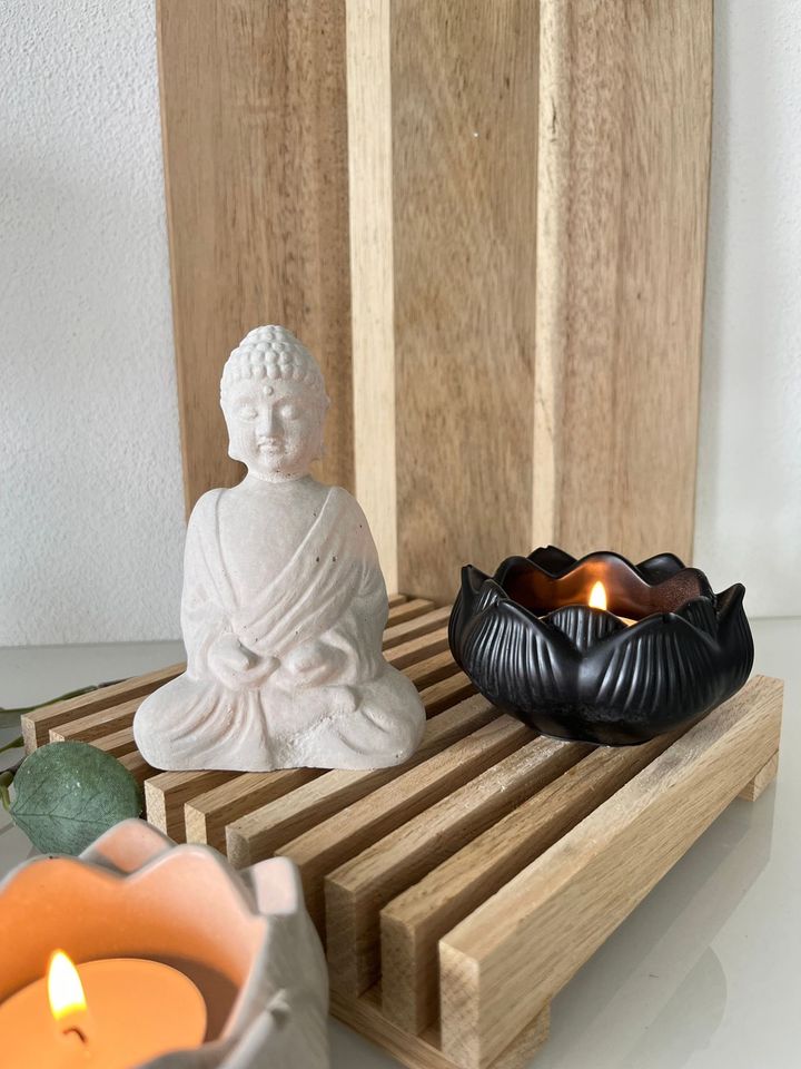 Beton Deko diy Buddha Lotosblume Kerze Geschenk in Baindt