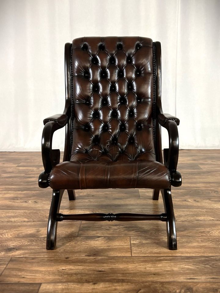 Chesterfield Ledersessel Vintage Sessel Period Chair Relaxsessel in Hüllhorst