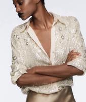 Bluse-Hemd aus Pailletten/Creme/Beige/Gr.M/ Neu/Zara/oberteil Bayern - Neu Ulm Vorschau