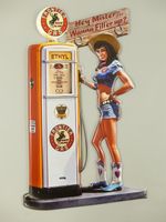 PinUp 50er Zapfsäule mit Frau H.50cm - Frontier GAS Krummhörn - Greetsiel Vorschau