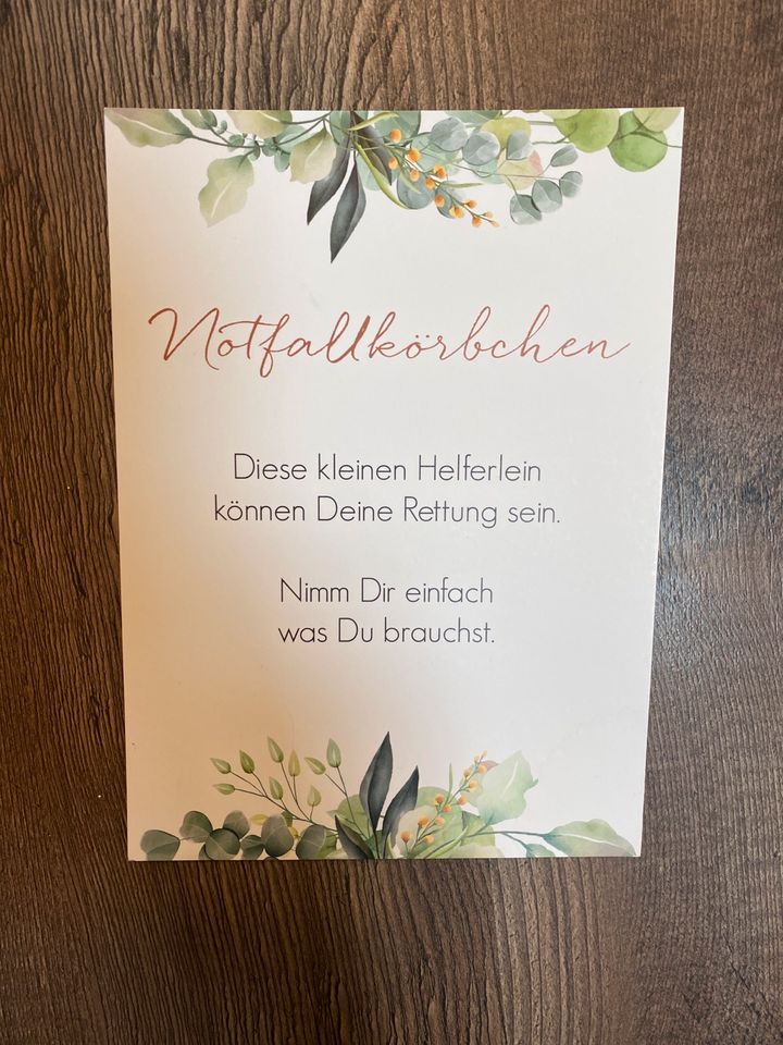 Notfallkörbchen Hochzeit Taufe Feier Deko Holz Trockenblumen in Lahnstein