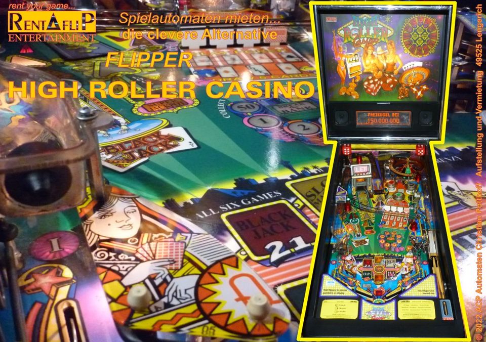 Flipperautomat > HIGH ROLLER CASINO < Flipper mieten in Lengerich