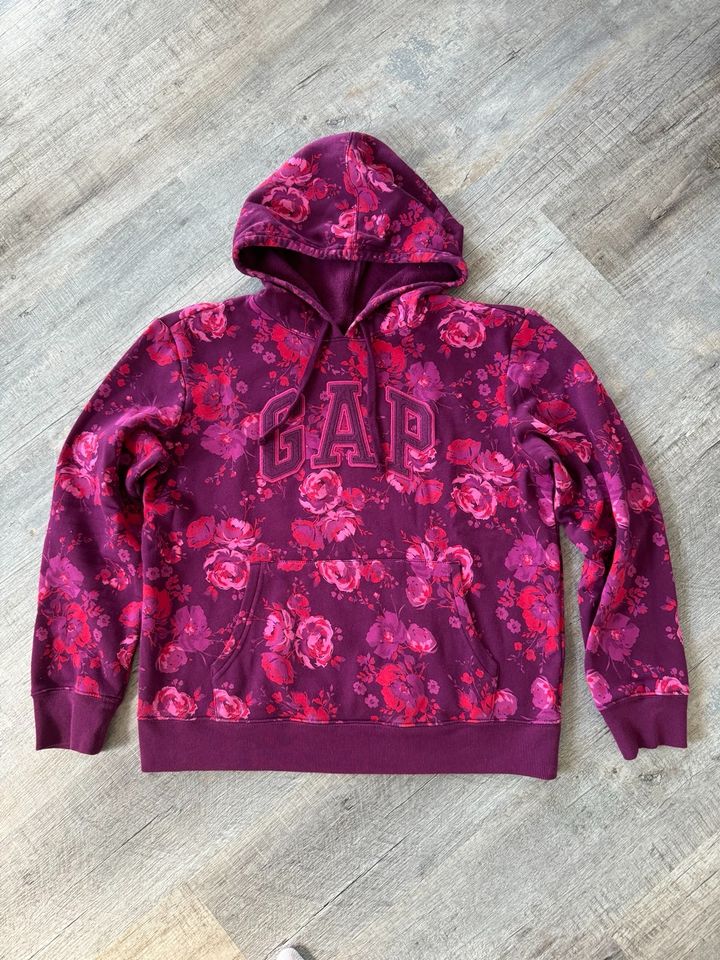 GAP Damen Hoodie Gr. S Pink rot Blumen Kapuzensweat Pullover neu in Groß-Gerau