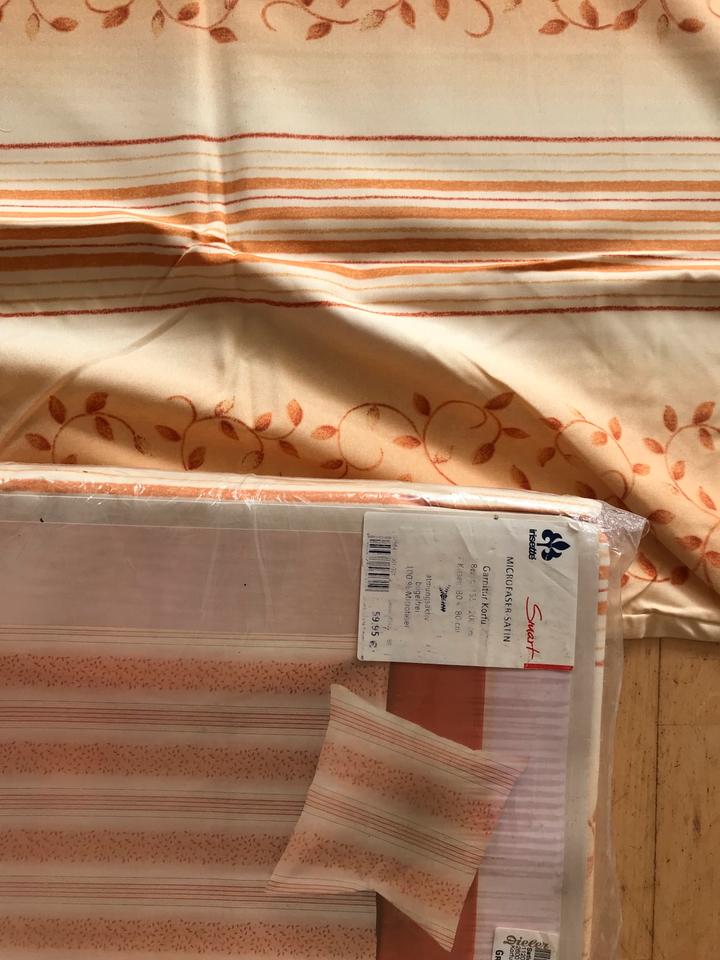 Irisette Mikrofaser Satin Bettwäsche orange unbenutzt 155/200 in Iserlohn