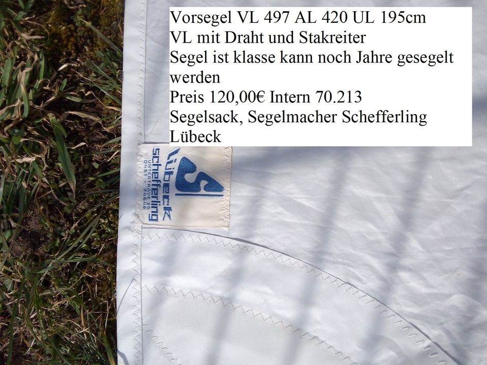 Mehrere Segel Segelboot ca. 5 7m Bootslänge in Alfeld (Leine)