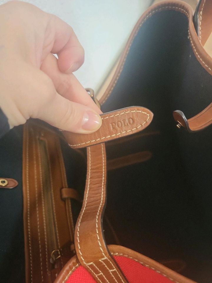 Ralph Lauren Polo,Wendetasche,Wendeshopper,Rot/Blau/Braun,Tasche in Deißlingen