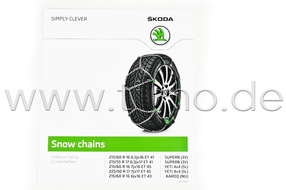 SKODA Schneeketten 16" 17"- original - YETI, SUPERB, KAROQ/119€* in Bayern  - Würzburg | Ersatz- & Reparaturteile | eBay Kleinanzeigen ist jetzt  Kleinanzeigen