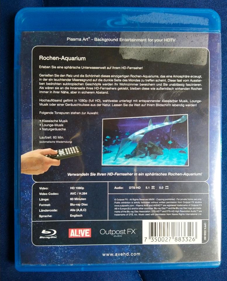 Rochen-Aquarium, Background Entertainment,  blu-ray disc in Tangstedt 