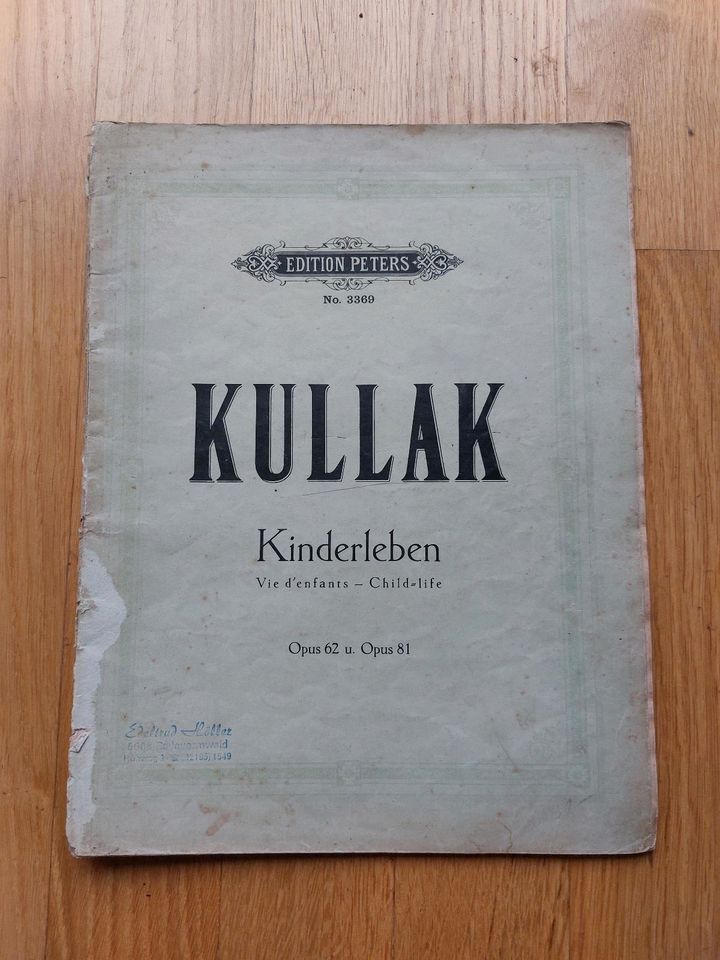 Klaviernoten von Wilm Kullak Liszt in Düsseldorf