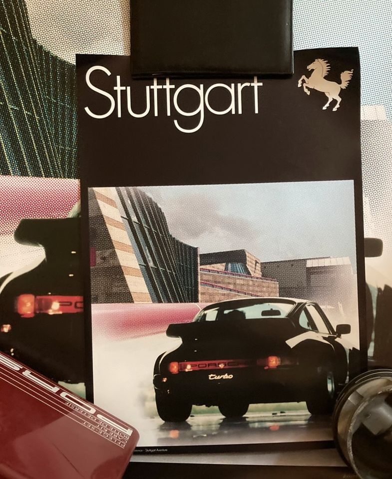 Porsche 930 Turbo Poster Stadt Stuttgart-Staatsgalerie 1987 gr+kl in Stuttgart