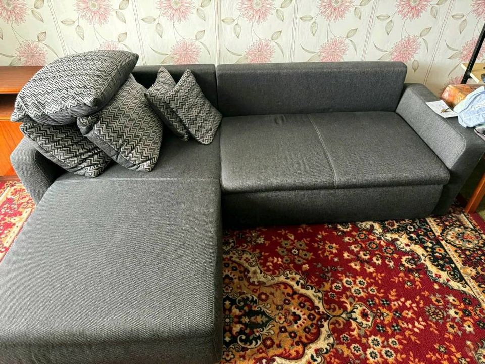 Sofa Couch Ecksofa anthrazit in Hörselberg-Hainich