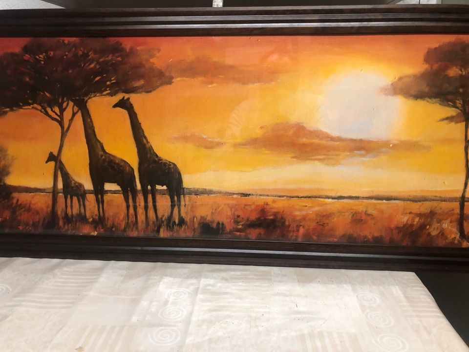 Tolles Wandbild / Bild / Afrika / Giraffen / Sonnenuntergang in Trappstadt