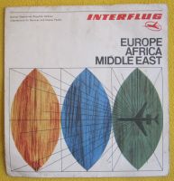 Interflug Streckenkarte Europa, Afrika und Naher Osten Leipzig - Sellerhausen-Stünz Vorschau