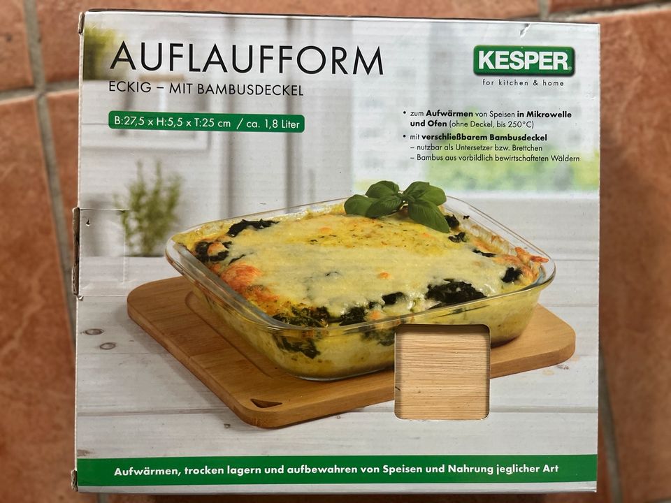 Kesper Auflaufform eckig neu in Groß Vollstedt