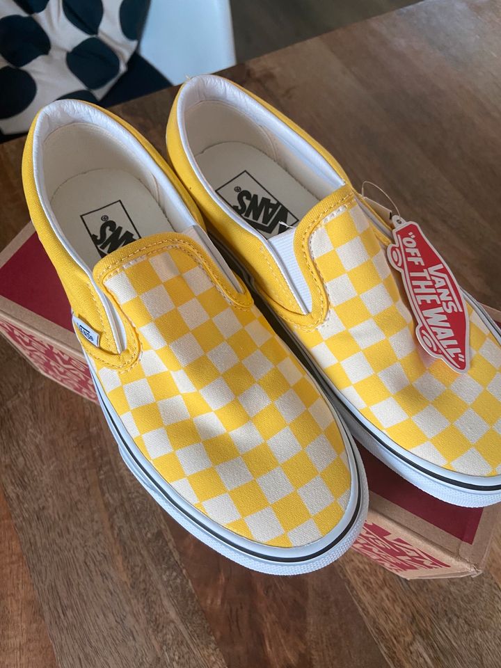 VANS gelbe checkered Slip-Ons Gr.38 NEU in Kaarst