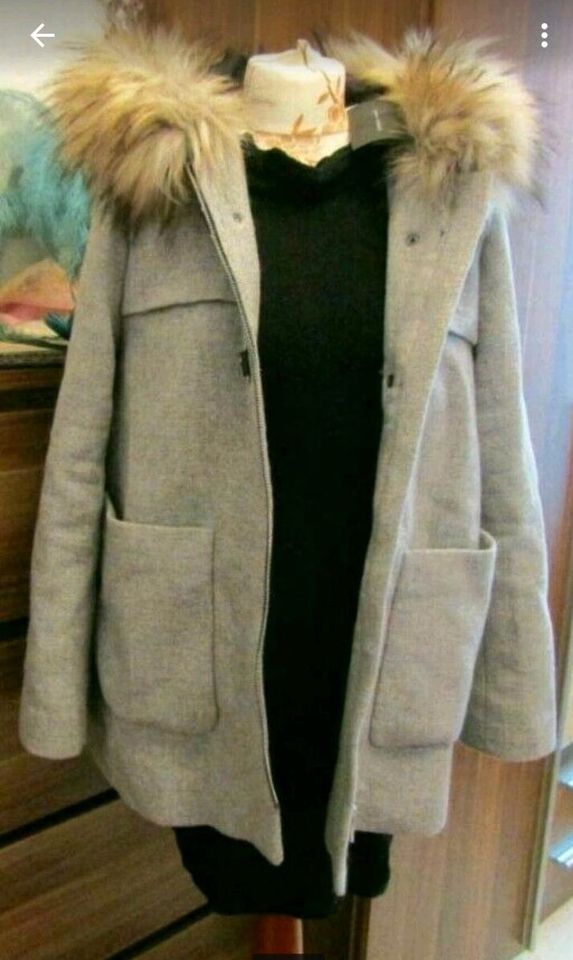 NEU ! !  ZARA Winter Wollmantel Kurzmantel Wolljacke Gr. L 38/40 in Gersthofen