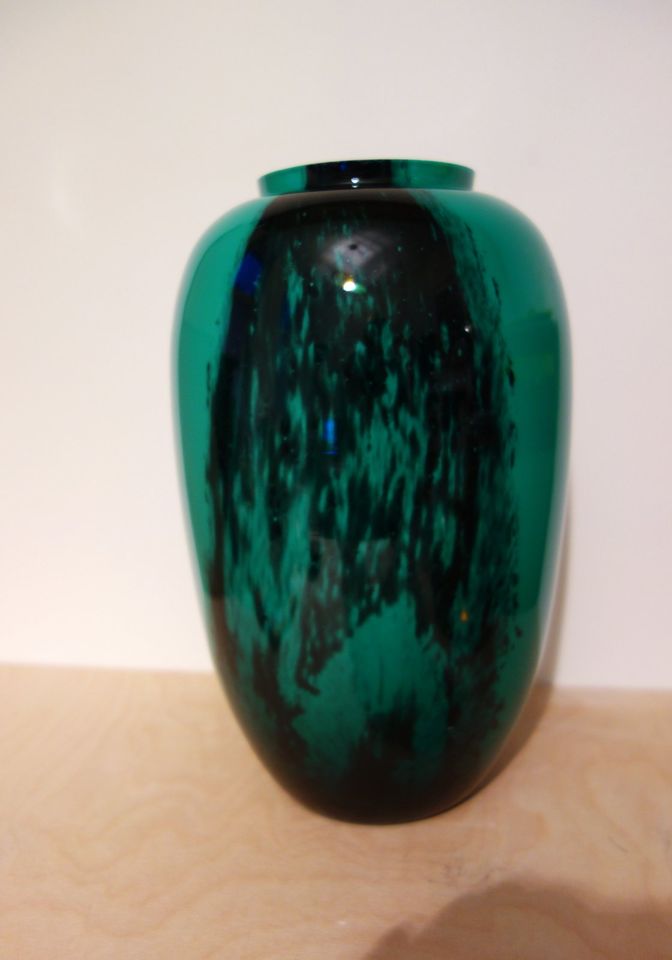 Vintage große Glas Vase grün-schwarz 50er/60er J. Mid century in Hannover