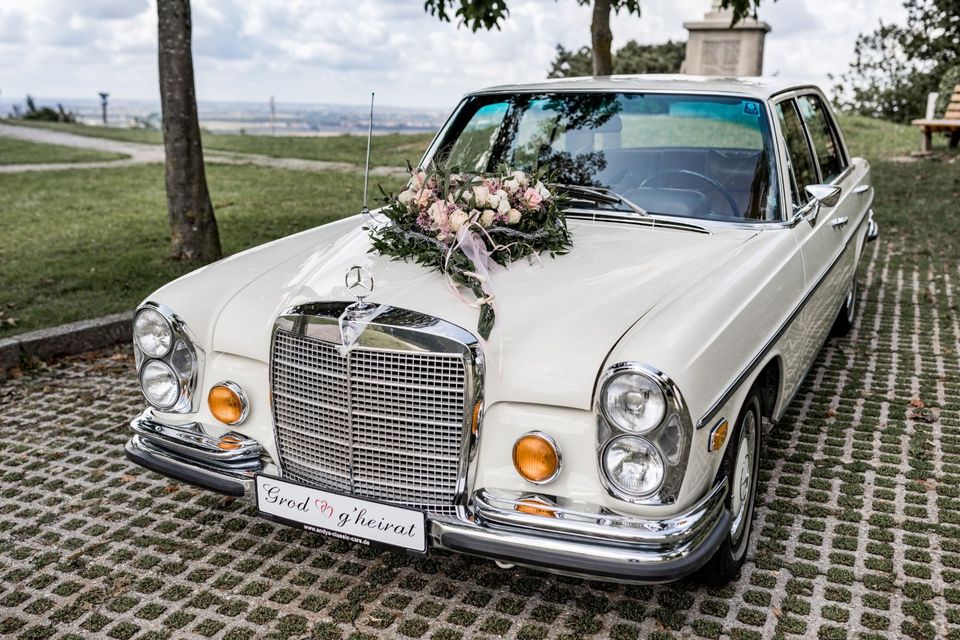 Hochzeitsauto Oldtimer Mercedes 280 SEL mieten & selber fahren in Viechtach