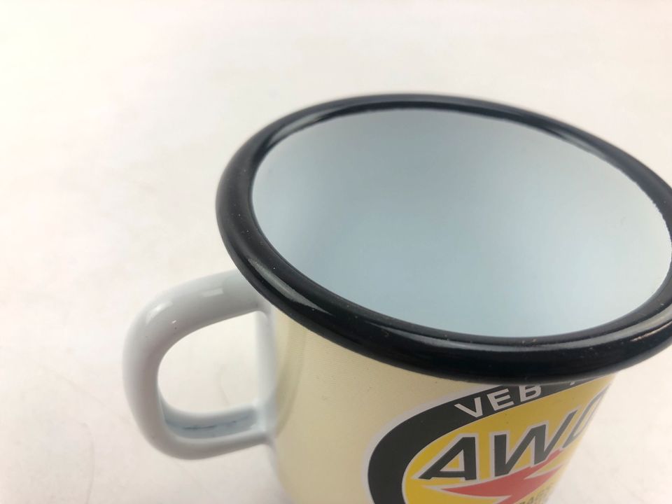 #B Simson AWO Vertragswerkstatt Becher Tasse Emaille #22891 in Burgstädt