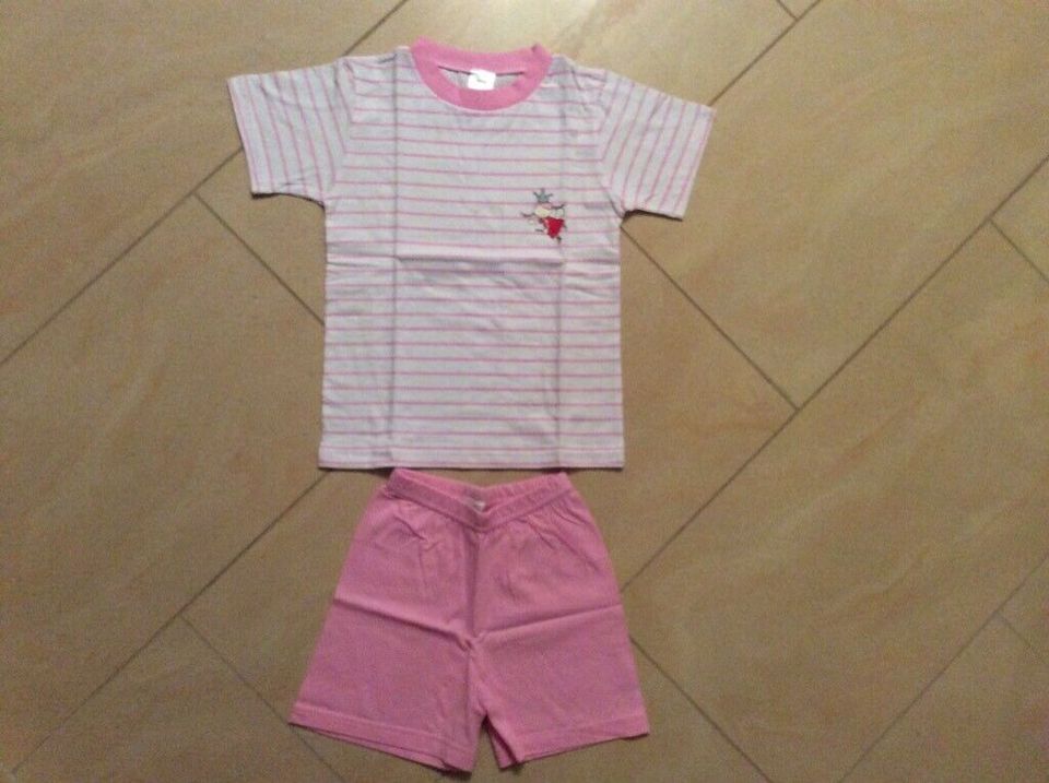 Baby Shorty kurzer Schlafanzug rosa weiß Gr. 86 / 92 Neu! in Weinbergen