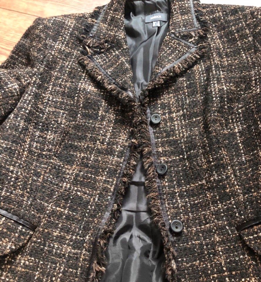 Mexx Blazer Jacke Wolle wNeu Applikationen Schwarz/Braun/Beige in Oberhausen