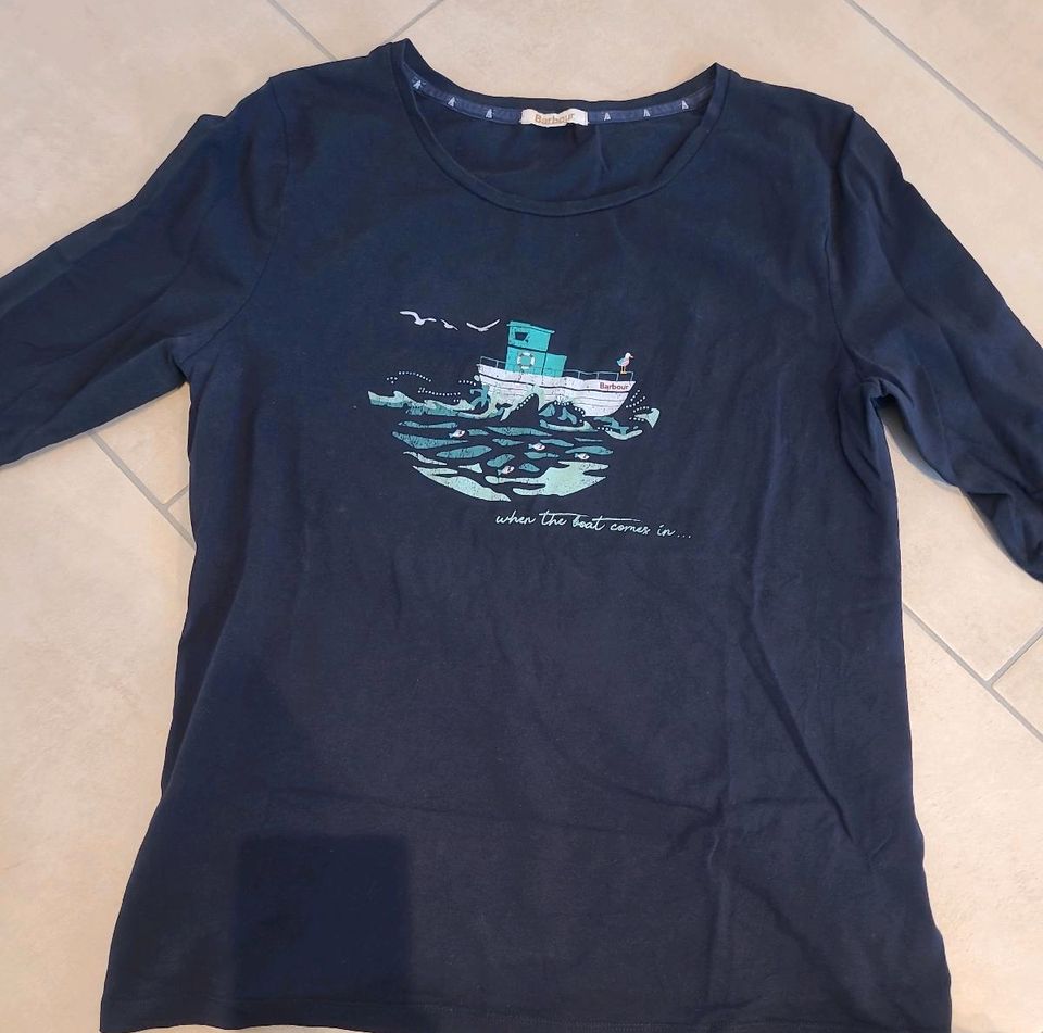 Barbour Shoreside Tee/ Langarm Shirt, dunkelblau, Größe 42/ XL in Lingen (Ems)