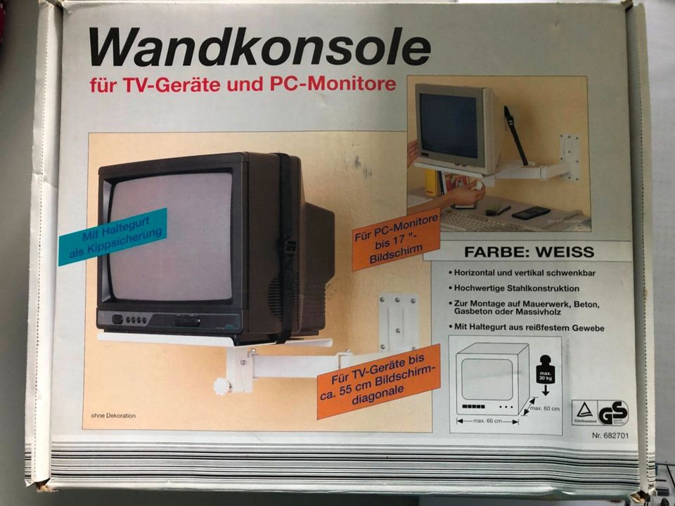 Wandkonsole für TV und PC Monitore Farbe weiß in Königsbrunn