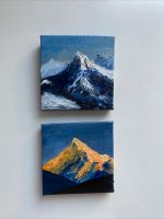 Zwei Bilder Öl Berg Landschaft Ölgemälde Original Leinwand 7x7cm Pankow - Prenzlauer Berg Vorschau