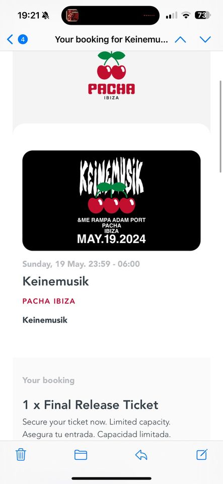 Pacha Keine Musik Ibiza Ticket in Hamburg