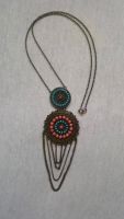 Kette lang Boho Hippie Mandala Henna Modeschmuck Orange Türkis Sachsen-Anhalt - Zeitz Vorschau