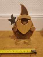 ✿ Großer Holz Weihnachtsmann mit Weihnachtsstern Metall Nikolaus Baden-Württemberg - Mannheim Vorschau