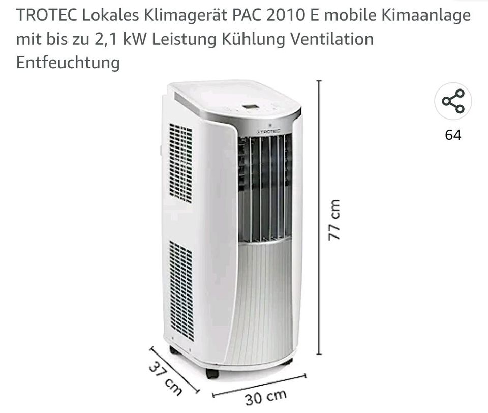 Klimaanlage Troptec PAC 2010 E in Lindern (Oldenburg)