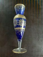 Vase glas blau gold Hessen - Lautertal Vorschau