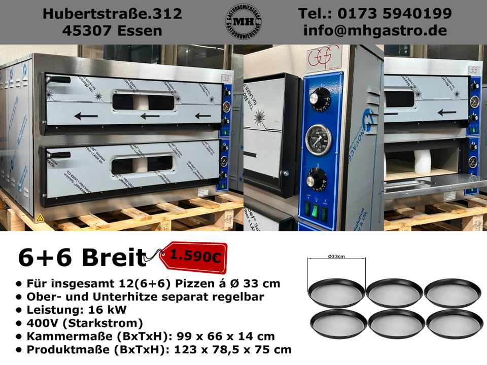 GGF Pizzaofen 4+4 6+6 Breit Tief Schamott Doppel Gastro in Essen