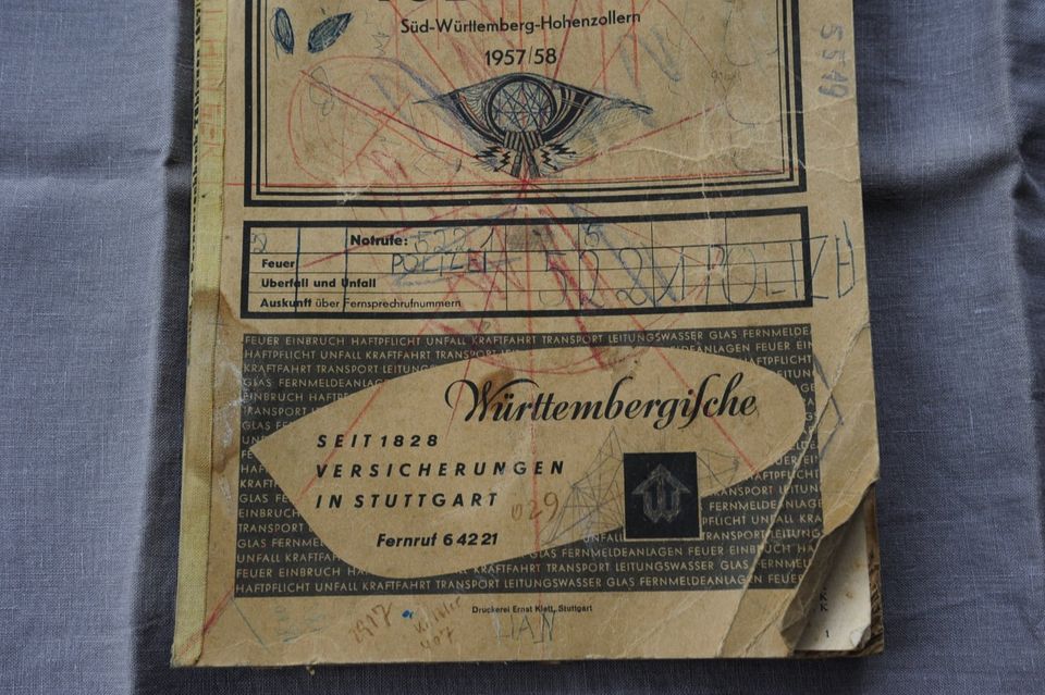Amtliches Fernsprechbuch Tübingen 1957 1958 alt Buch Telefon  Ver in Ravensburg