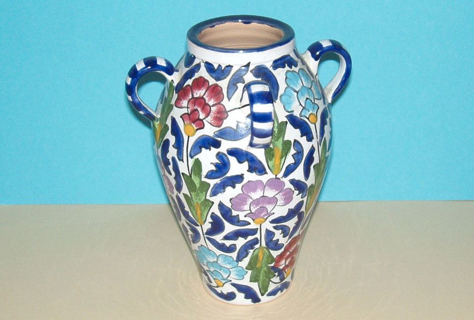 handbemalte Vase aus Steingut in Berlin