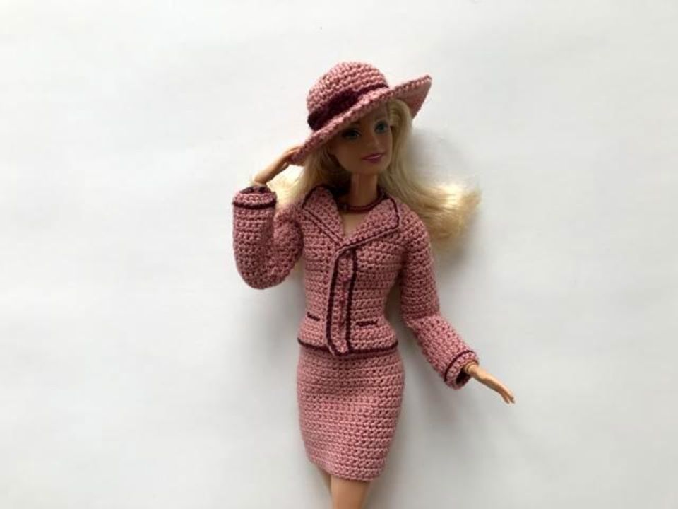 Barbie Kleidung,3tlg-Jacke,Rock,Hut.Neu.Handarbeit in Bad Nauheim