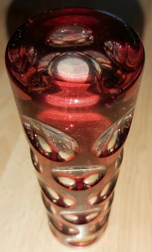 Vase Nachtmann Bleikristall Diamantschliff Überfang rot ca. 18 cm in Hamburg