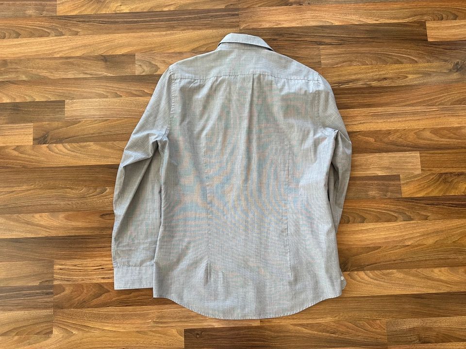 H&M Hemd Herren slim fit easy Iron grau Größe M in Ergolding