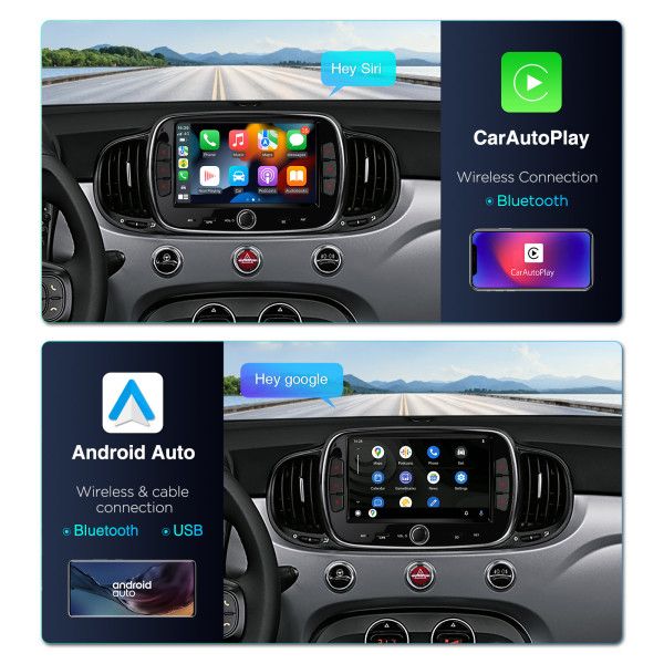 Android Autoradio Fiat 500 2016-2020 4GB+64GB IA72500FLS in Burghausen