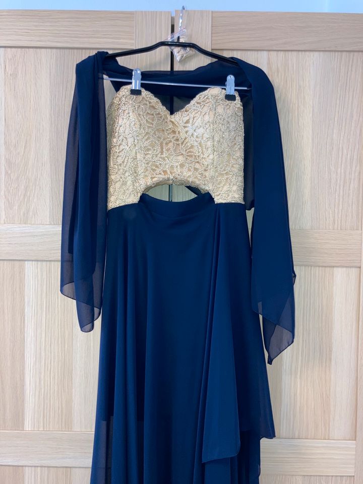 Abendkleid blau Gold in Blieskastel