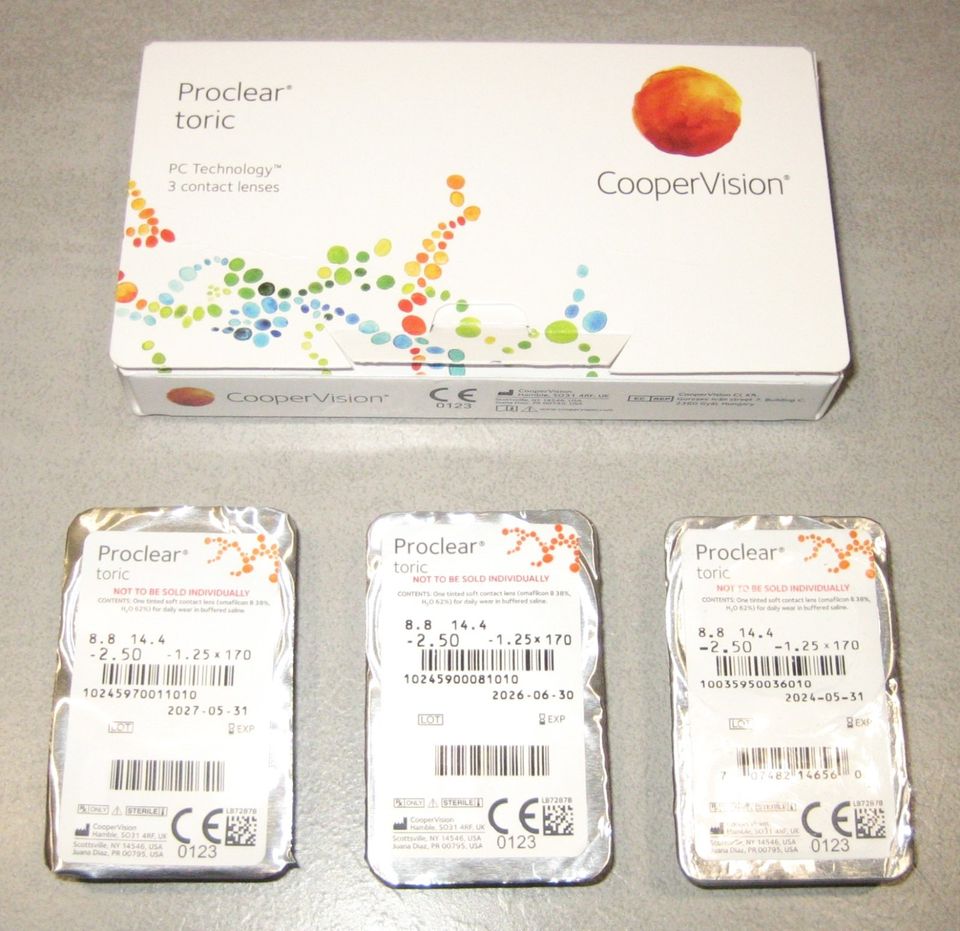 COOPER VISION 3 torische Kontaktlinsen Proclear toric -2,50 NEU in Bad Schönborn